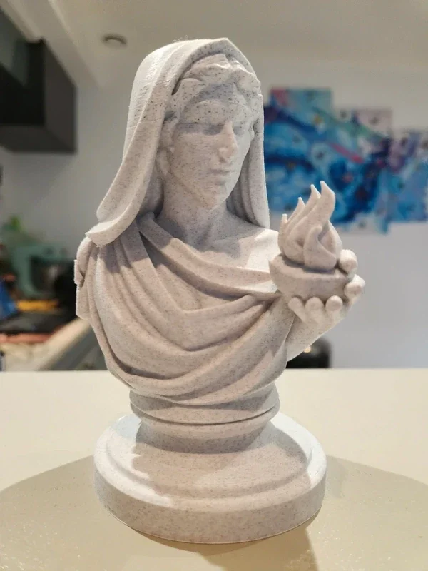 Buste d’Hestia Marbre Blanc – Sculpture Mythologie Grecque Décorative 15cm