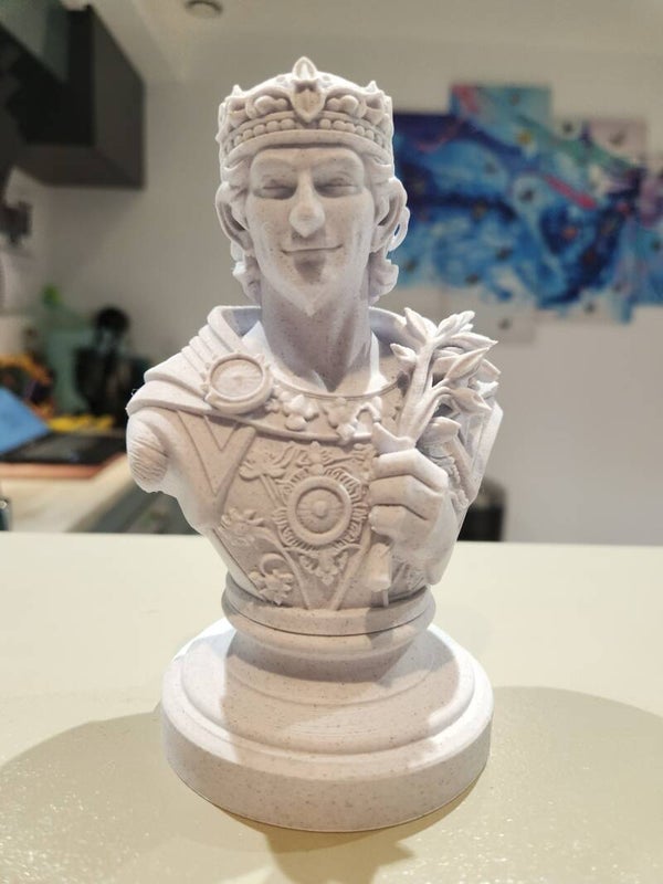 Buste de Baldr Marbre Blanc – Sculpture Mythologie Nordique Décorative 15cm