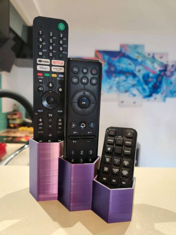 Range télécommandes tricolore – Impression 3D - Rangement Décoration