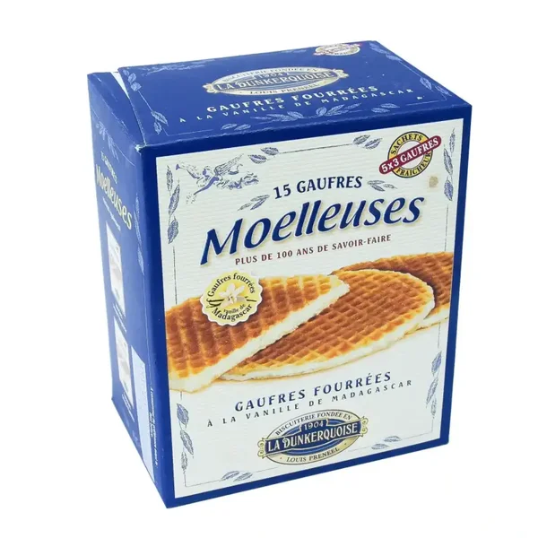 GFV 15 Gaufres Fourrées “Les Moelleuses” Saveur Vanille.