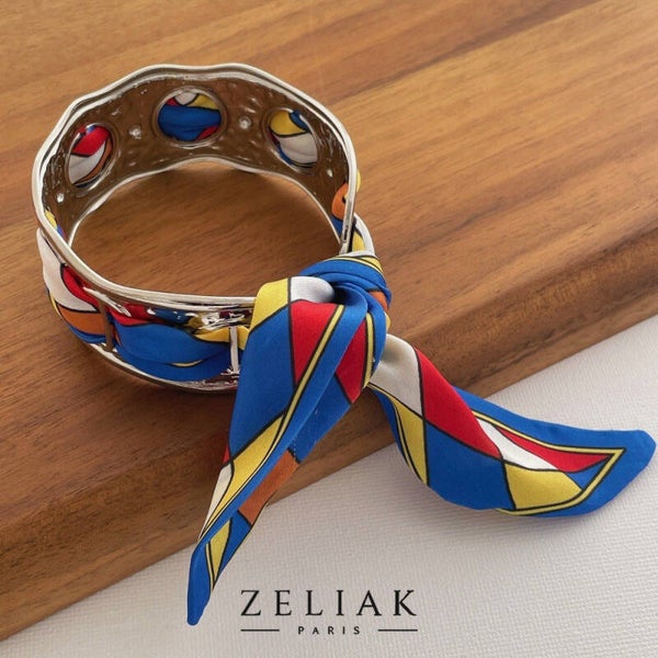 Bracelet manchette Foulard Coloré