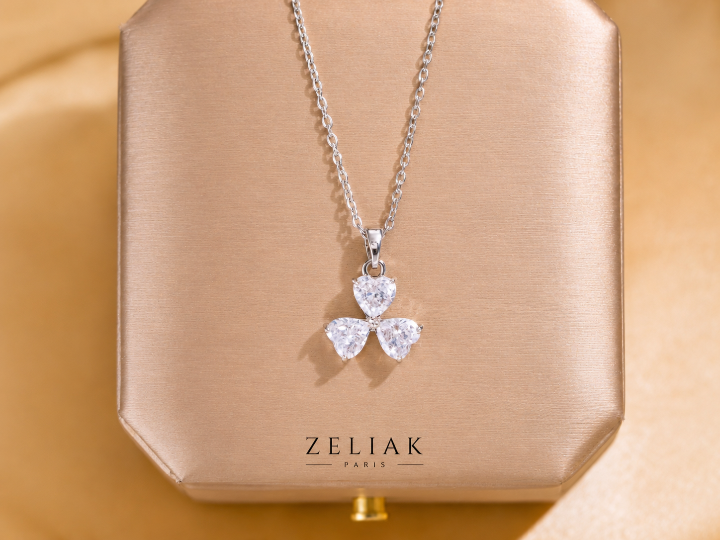 Collier argenté Trèfle Éclat