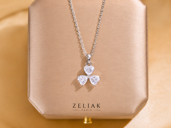 Collier argenté Trèfle Éclat