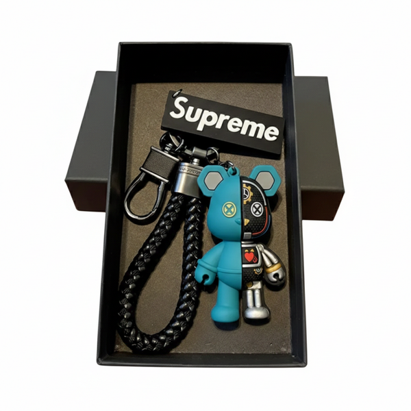 Supreme bear keychain turquoise
