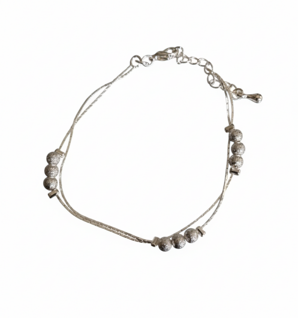 Ball anklet bracelets sterling silver