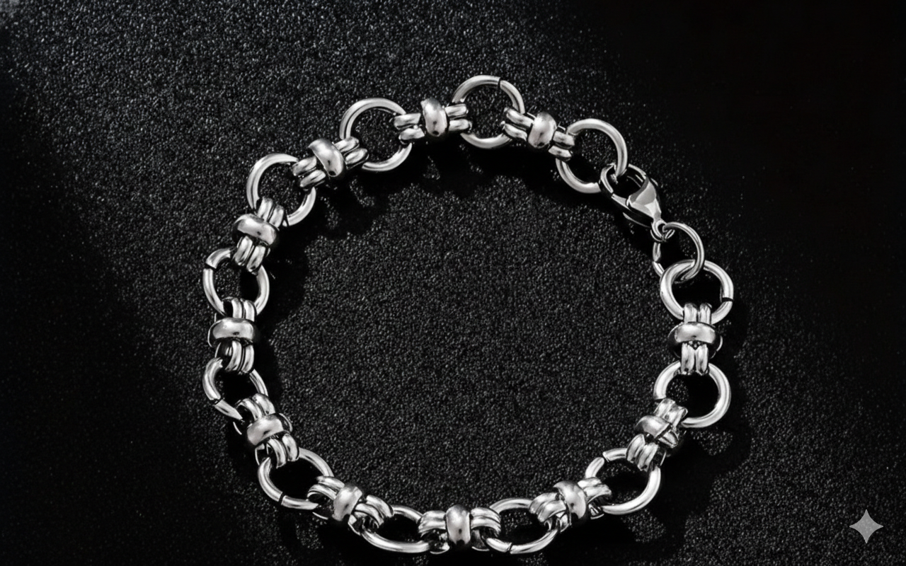 Woman's or men's link circle bracelet