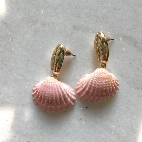 Shell earring pink