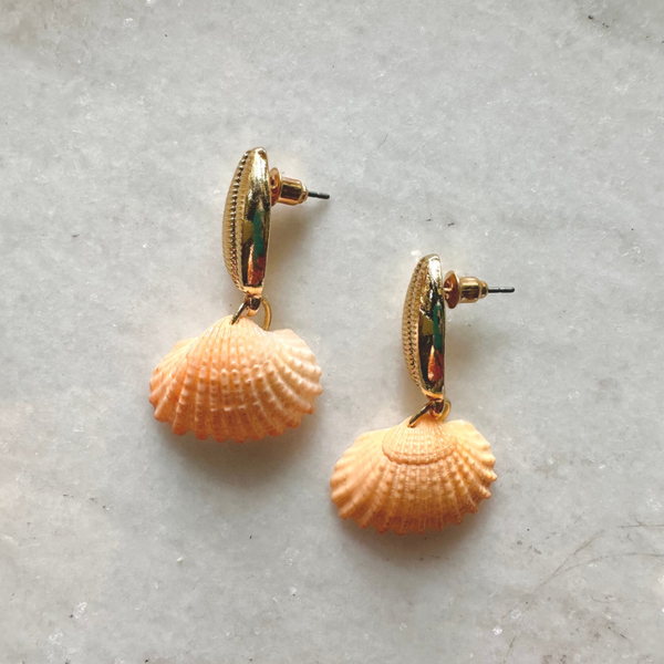 Shell earrings orange