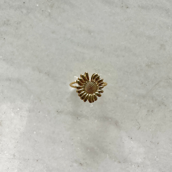 Gold sun flower ring
