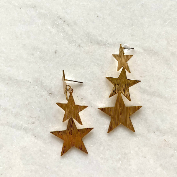 Tripple Star oorbellen
