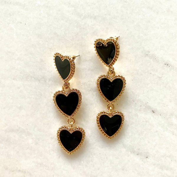 Black Hearts oorbellen