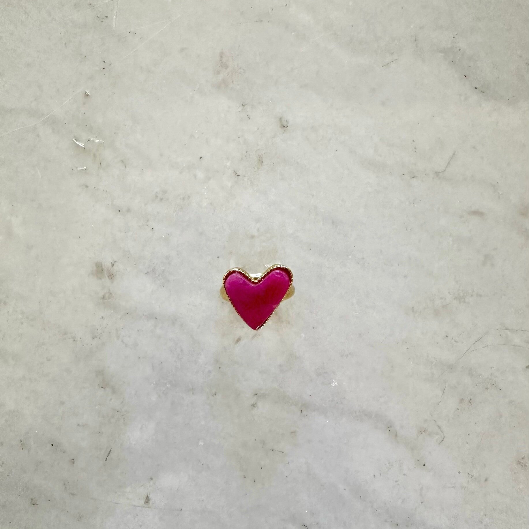 Pink heart ring