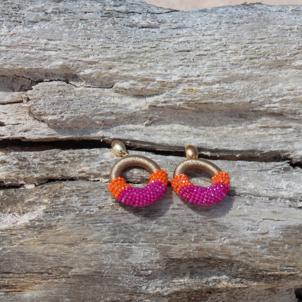 Pink ocean earrings