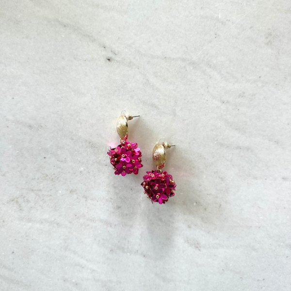 Pink flowie earrings