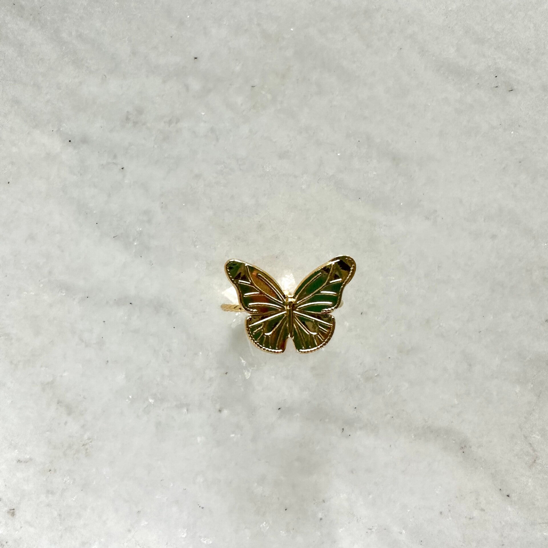Gold butterfly ring