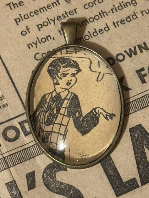 1920s Newspaper Pendant
