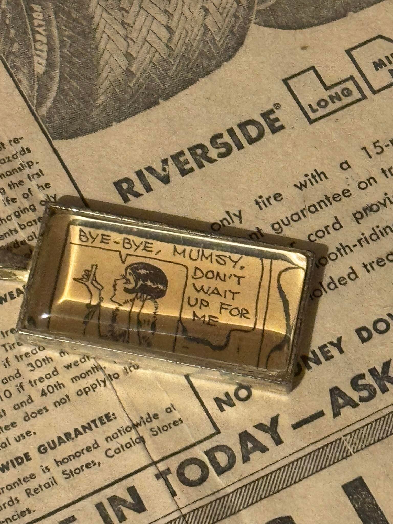 1920s Newspaper Pendant