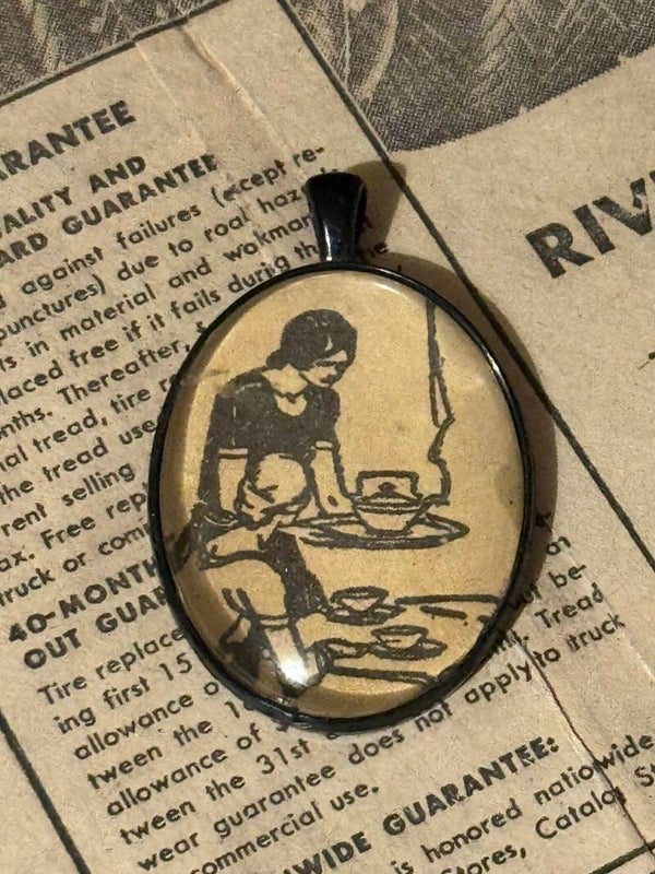 1920s Newspaper Pendant