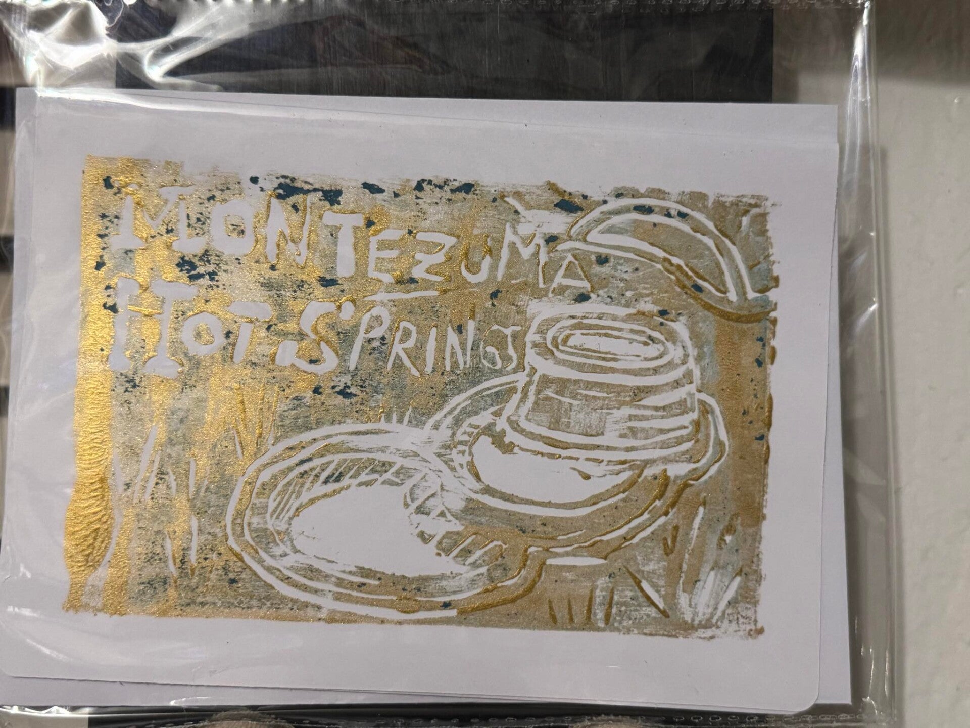 Handprinted Linocut Greeting Card