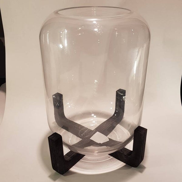 Glazen pot op sokkel - kaarsenhouder Large