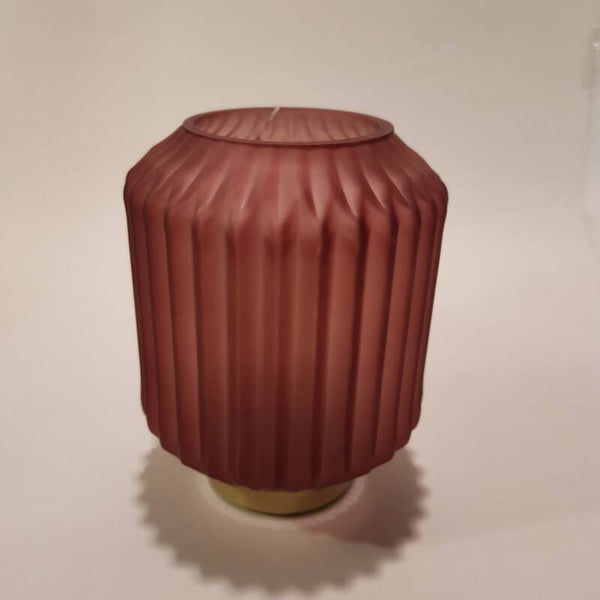 Lampje geribbeld (sfeerlicht) - oud roze - Small