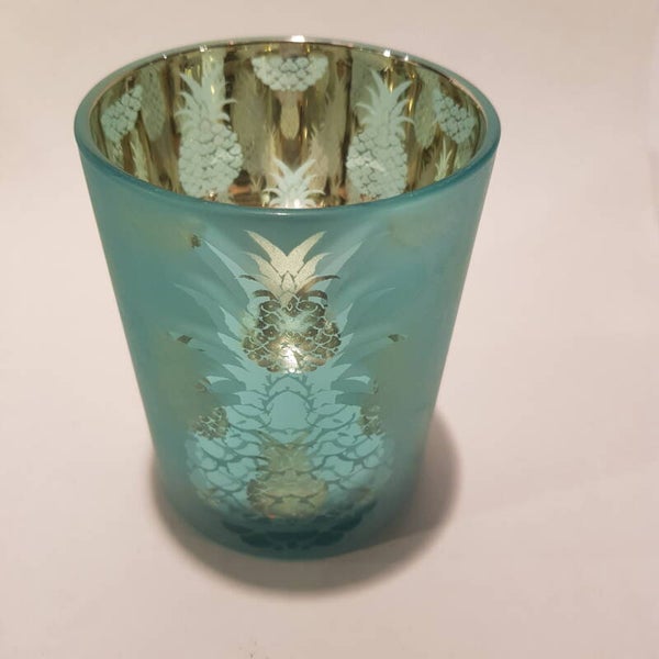 Theelicht 11 cm groen/goud