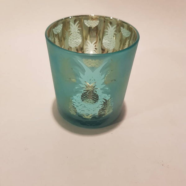 Theelicht 8 cm groen/goud