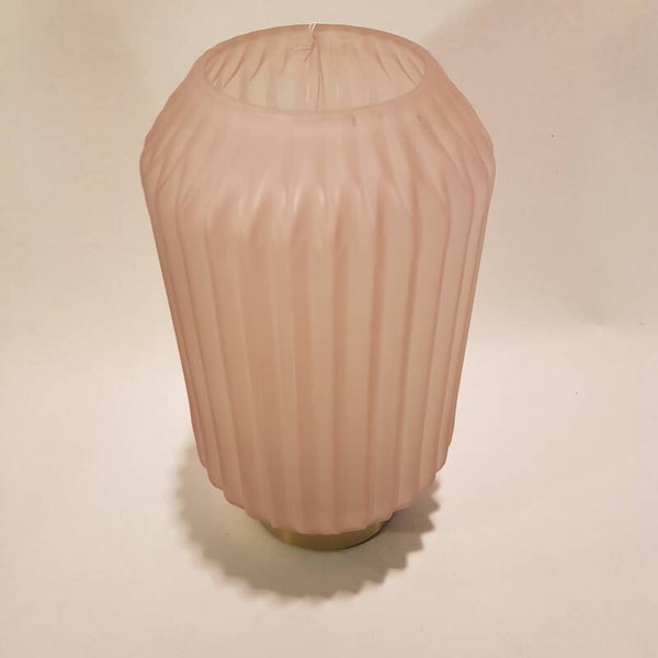 Lampje geribbeld (sfeerlicht) licht beige/roze Large