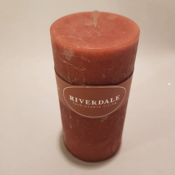 Kaars oud roze 7 x 14 cm