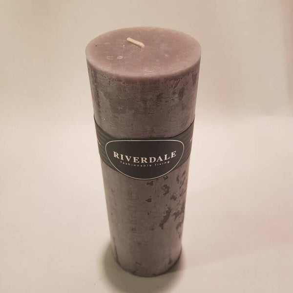 Kaars hoog 7 x 20 cm taupe