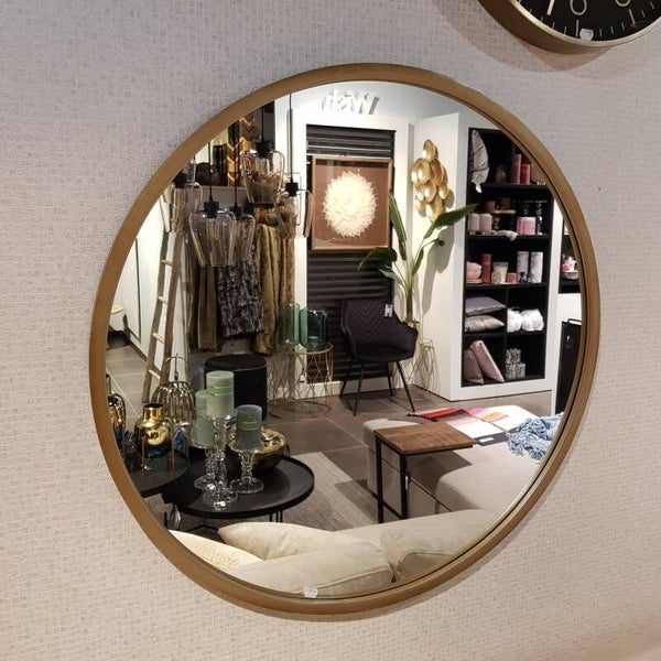 Spiegel 80 cm rond goudkleur