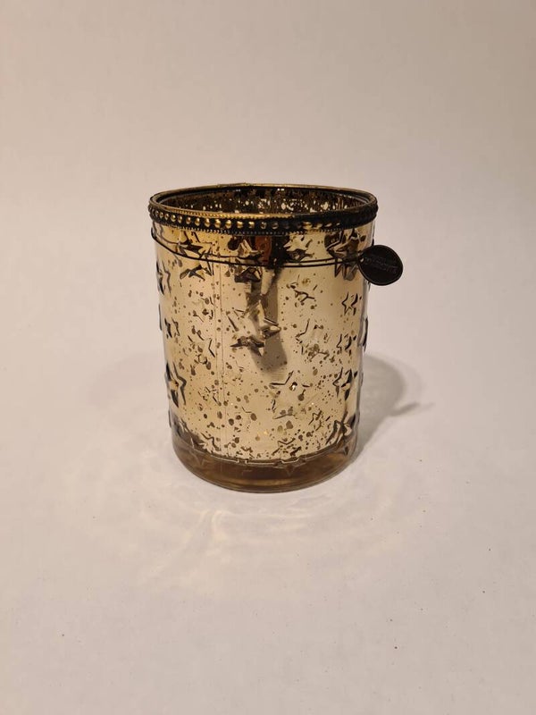 Theelicht bruin brons/goud met ster L