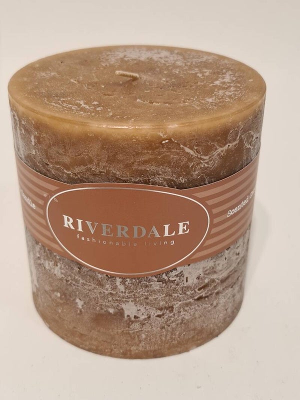 Kaars Riverdale bruin 9 x 9 cm