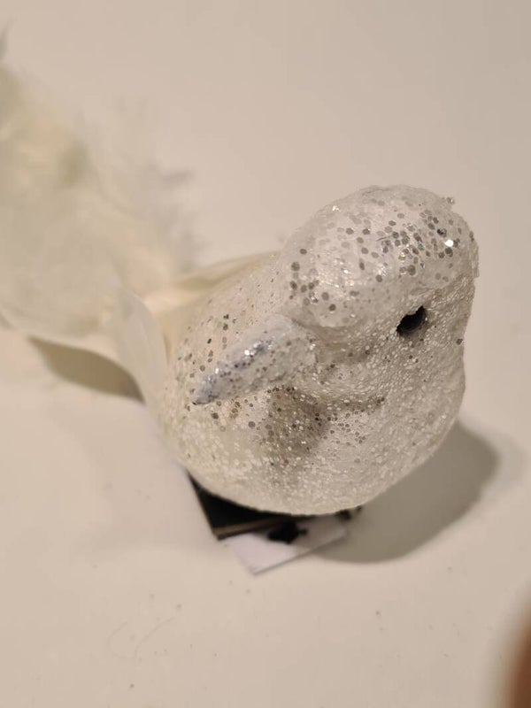 Vogel clip wit 15.5 cm