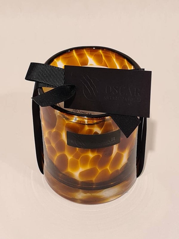 Oscar Candles Leopard S 10 cm - witte wax