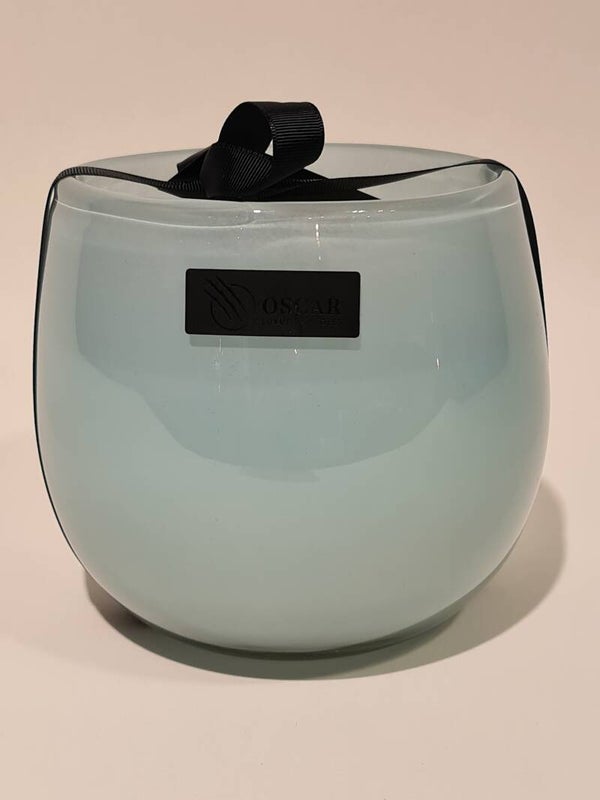 Oscar Candles - Glazen kaars licht blauw L