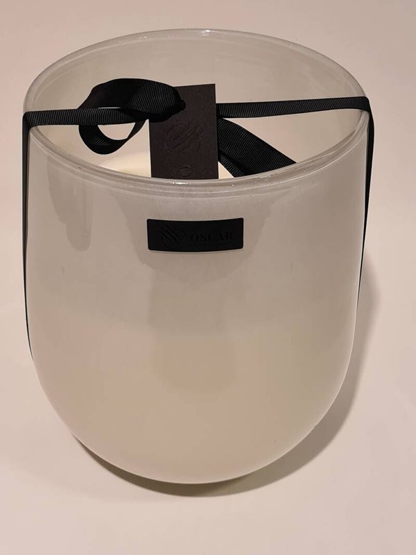 Oscar Candles - Glazen kaars wit L