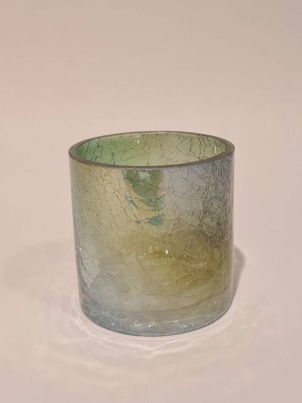 Theelicht groen craquele S