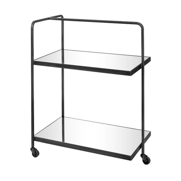 Trolley Elano zwart 79cm met spiegelglas