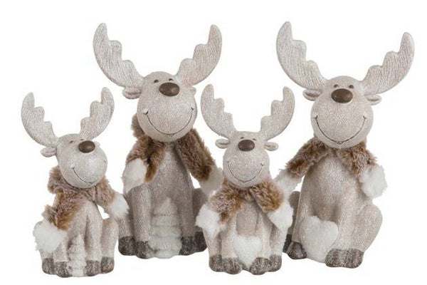 Rendier beige met sjaal small