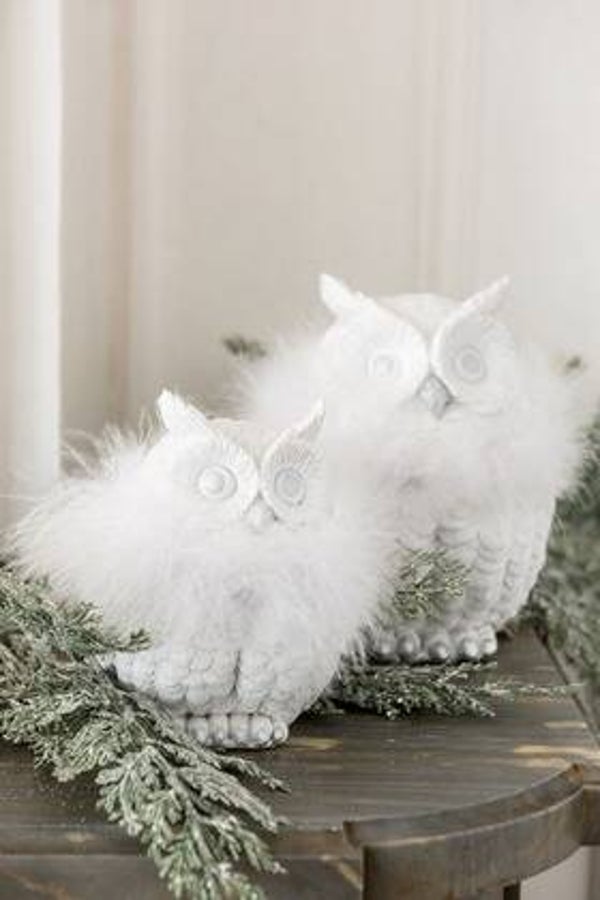 Sneeuwuil wit met bont