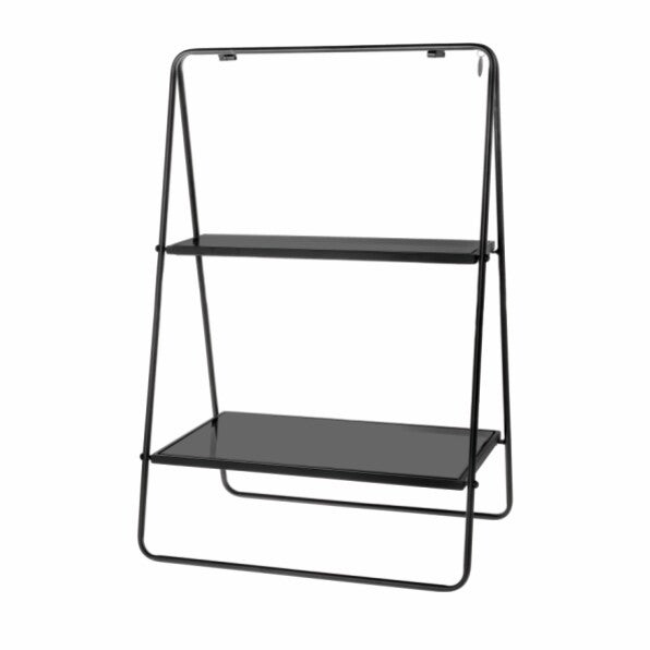 Etagere zwart Roma met donker glas