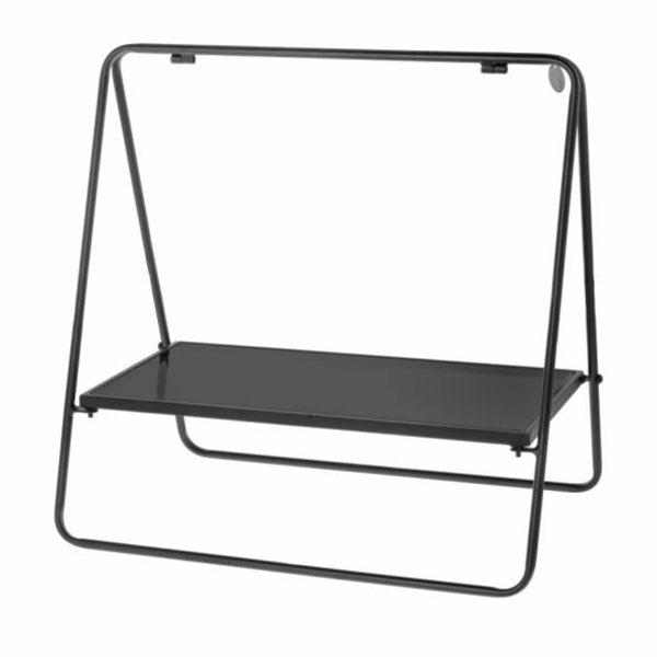 Etagere zwart Roma met donker glas