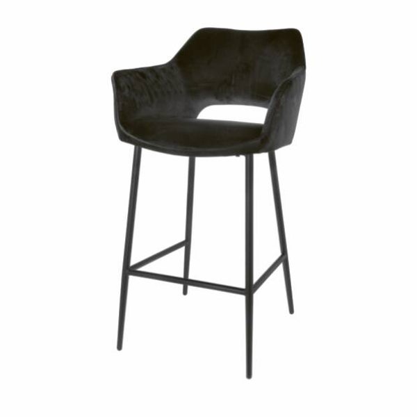 Barstoel zwart fluweel