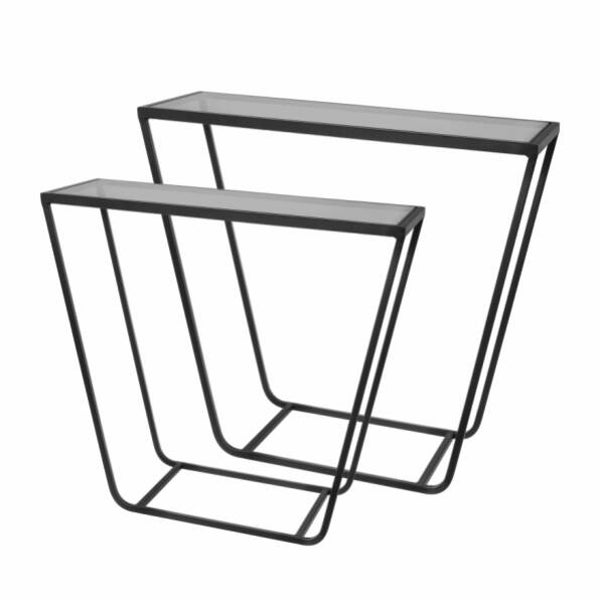 Bijzettafeltjes zwart set van 2