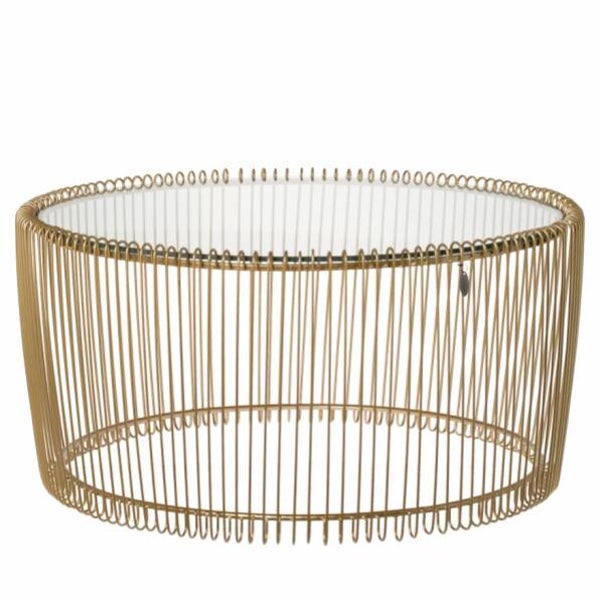 Salontafel goud met glas