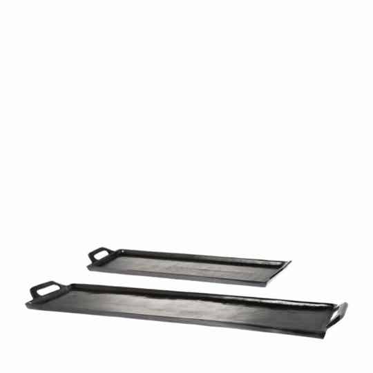 Dienbord/tray in donker antracietkleurig metaal 80 cm