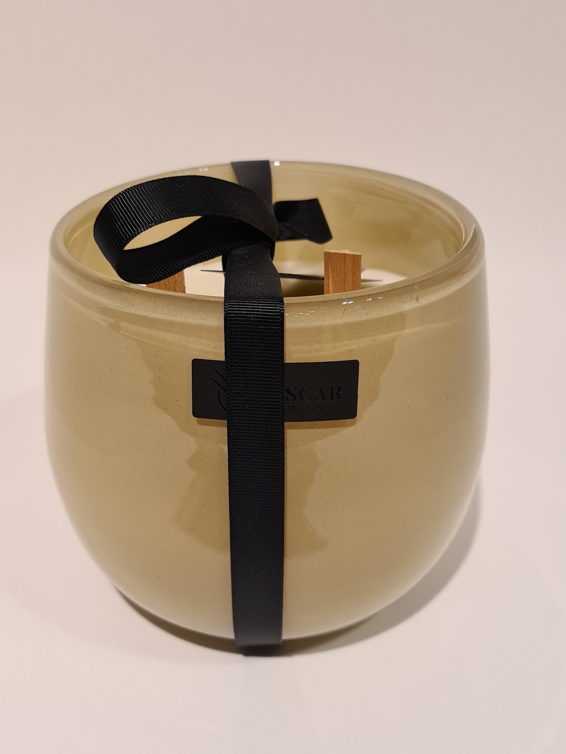 Oscar Candles - Glazen kaars beige M