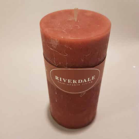 Kaars oud roze 7.5 x 7.5 cm