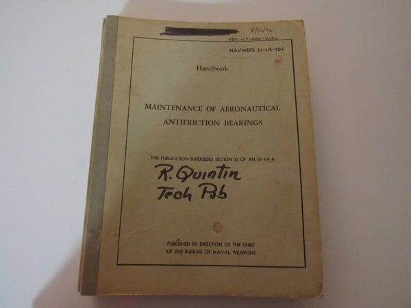Maintenance of Aeronautical Antifriction Bearings (1962)